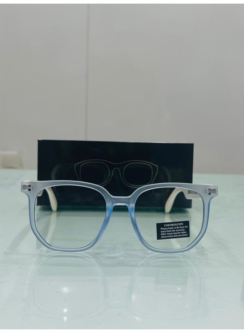 نظارات شمسية ذكية بتقنية البلوتوث SG-007 بإطار شفاف مع تحكم باللمس وتحكم صوتي للسلامة (أزرق) - Image 3